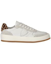 Philippe Model - Nice Low Weisser Sneaker Mit Animaldrück - Lyst