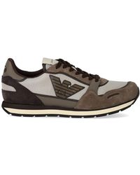 Emporio Armani - Brown Sneaker With Logo - Lyst
