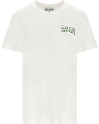 Ganni - Relaxed Loveclub Off- T-Shirt - Lyst