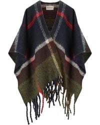 Barbour - Isla Boucle Tartan Green Blue Cape - Lyst