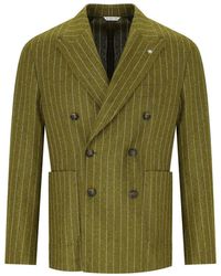 Manuel Ritz - Pinstriped Double-Breasted Jacket - Lyst
