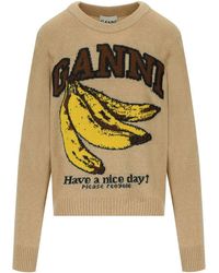 Ganni - Graphic Crewneck Jumper - Lyst