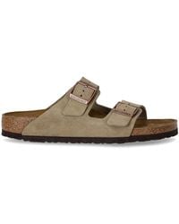 Birkenstock - Taupe Suede Arizona Slide - Lyst