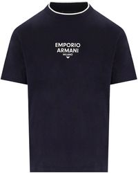 Emporio Armani - T-shirt ea milano navy - Lyst