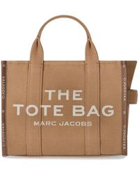 Marc Jacobs - Borsa a mano the jacquard medium tote cammello - Lyst