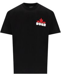 DSquared² - Dsq2 Loose Fit Black T-shirt - Lyst