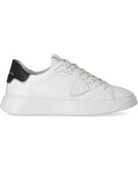 Philippe Model - Tempel Wit Zwart Leer Sneaker - Lyst