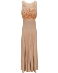 Elisabetta Franchi - Carpet Nude Dress With Petals - Lyst