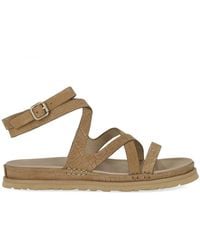 UGG - Goldengaze Embossed Ankle Wrap Mustard Seed Sandal - Lyst