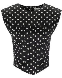 Ganni - Polka-Dot Corset Top - Lyst