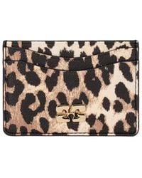Ganni - Bou Leopard-Print Card Holder - Lyst
