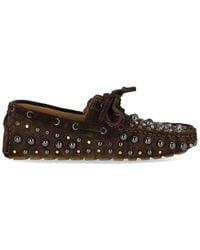 Strategia - Velour Studded Loafer - Lyst