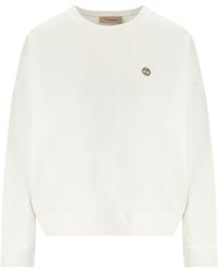 Twin Set - Off- Sweatshirt With Logo - Lyst