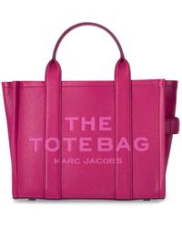 Marc Jacobs - The Leather Medium Tote Lipstick Pink Handtas - Lyst
