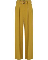 Elisabetta Franchi - Pantalón con cinturón curry - Lyst