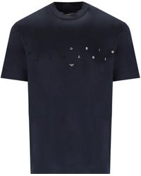 Emporio Armani - Navy E T-shirt With Logo - Lyst