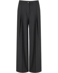 Twinset - Anthracite Wide Leg Pants - Lyst