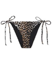 Ganni - Leopard-Print Bikini Bottom - Lyst