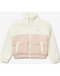 adidas originals cropped puffer jacket in red