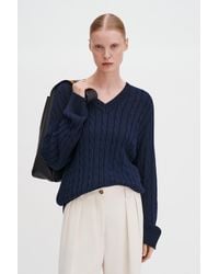 Filippa K - Braided Cotton V-Neck Sweater - Lyst