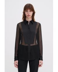 Filippa K - Sheer Silk Tuxedo Shirt - Lyst
