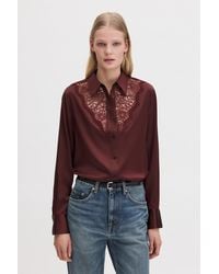 Filippa K - V-Detail Lace Shirt - Lyst