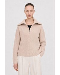 Filippa K - Ribbed Wool Half Zip Sweater - Lyst