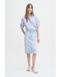 Filippa K - Denim Midi Skirt - Lyst
