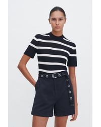 Filippa K - Striped Mesh Tee - Lyst