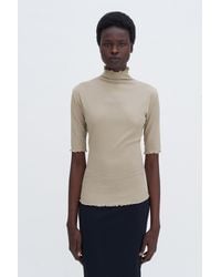 Filippa K - Rib Mock Neck Tee - Lyst