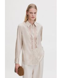 Filippa K - Vertical Lace Detail Shirt - Lyst
