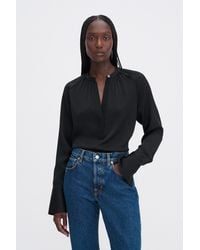 Filippa K - Gathered Raglan Blouse - Lyst