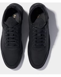 low top ghost waxed suede all black
