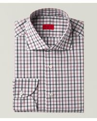 Isaia - Mix Check Cotton Dress Shirt - Lyst