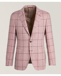 Canali - Kei Windowpane Linen-Wool Sport Jacket - Lyst
