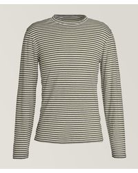Officine Generale - Striped Stretch-Linen T-Shirt - Lyst