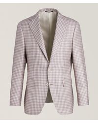 Canali - Gingham Wool, Silk & Linen Sport Jacket - Lyst