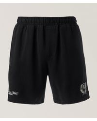 Represent - Embroidered Crest Tencel-Cotton Shorts - Lyst