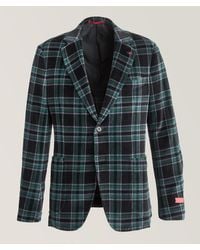 Isaia - Plaid Velvet Cotton-Blend Blazer - Lyst