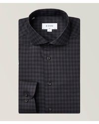 Eton - Slim Fit Micro Check Flannel Shirt - Lyst