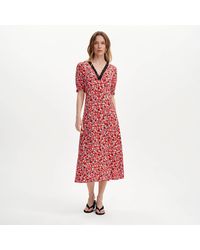 Finery London - Elish Lace Trim Puff Sleeve Midi Dress - Lyst