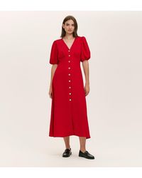Finery London - Sarah Crepe Button Through Midi Tea Dress - Lyst