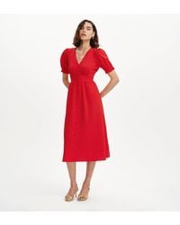 Finery London - Samantha Polka Dot Button Through Midi Dress - Lyst
