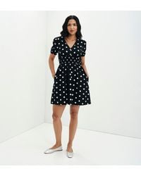 Finery London - Meadow Polka Dot Cotton Puff Sleeve Mini Dress - Lyst