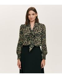 Finery London - Lindsay Print Pussy Bow Blouse - Lyst