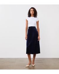 Finery London - Ruth Velvet Midi Skirt - Lyst