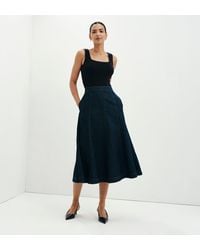 Finery London - Dana Denim Flare A-Line Midi Skirt - Lyst
