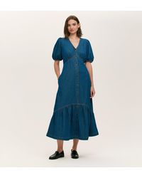 Finery London - Goldie Denim Midi Dress - Lyst