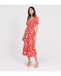 Finery London - Deena Wrap Tiered Midi Dress - Lyst