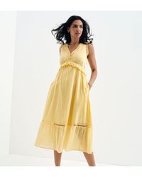 Finery London - Myriam Cotton Lace Sleeveless Tiered Midi Dress - Lyst